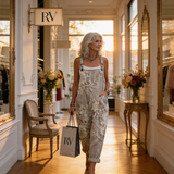 Jumpsuit - Refined, Bright Embroidered Flowers