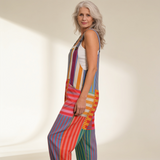 Jumpsuit - Artistically Colored Striped Bright in Multicolor
