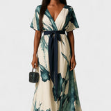Oakley - Long Dress Watercolour Print