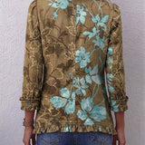 Sundara™ | Boho Gradient Vintage Floral Ruffle Jacket