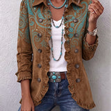 Goldenridge™ | Paisley Print Ruffle Jacket