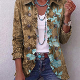 Sundara™ | Boho Gradient Vintage Floral Ruffle Jacket
