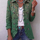 Jemara™ | Bohemian Paisley Print Ruffled Jacket