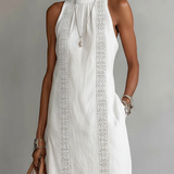 Julie | Sleeveless Lace Detail Midi Dress
