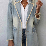 Dionne™ | Vintage-Style Oversized Blazer with Raw Edges