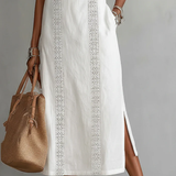Julie | Sleeveless Lace Detail Midi Dress