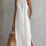 Julie | Sleeveless Lace Detail Midi Dress