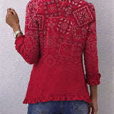 Criselle™ | Bohemian Paisley Ombré Print Ruffled Jacket