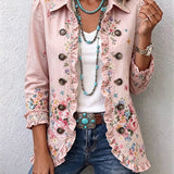Bettany™ | Floral Ruffle Button-Front Jacket