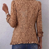 Vyclara™ | Vintage Bohemian Floral Print Ruffled Jacket