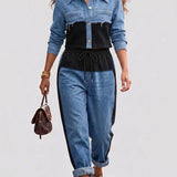 Holbrook™ | Color-Block Cropped Jacket & Wide-Leg Pants Set