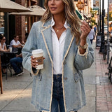 Dionne™ | Vintage-Style Oversized Blazer with Raw Edges