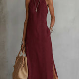 Heather | Sleeveless Lace Detail Midi Dress