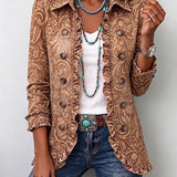 Vyclara™ | Vintage Bohemian Floral Print Ruffled Jacket