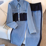 Holbrook™ | Color-Block Cropped Jacket & Wide-Leg Pants Set