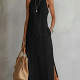 Celine | Sleeveless Lace Detail Midi Dress