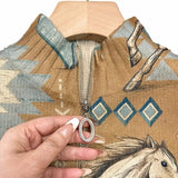 Perpetua™ | Desert Horse and Cactus Zip Cardigan