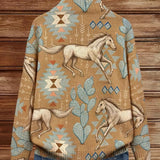 Winona | Desert Horse and Cactus Zip Cardigan