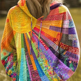 Laura™ - Bohemian Multicolor Patchwork Hoodie