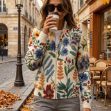 Clementine | Botanical Garden Zip Cardigan