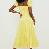 Aviana - Dress with Puff Sleeves Bloom