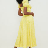 Aviana - Dress with Puff Sleeves Bloom