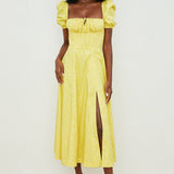 Aviana - Dress with Puff Sleeves Bloom