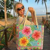 Quilted Beach Bag Tropical Vibes